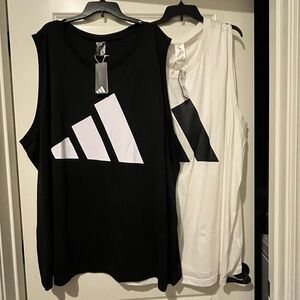 Men’s Adidas Black and White Tank Tops 4XL 4X New! Lot of 2